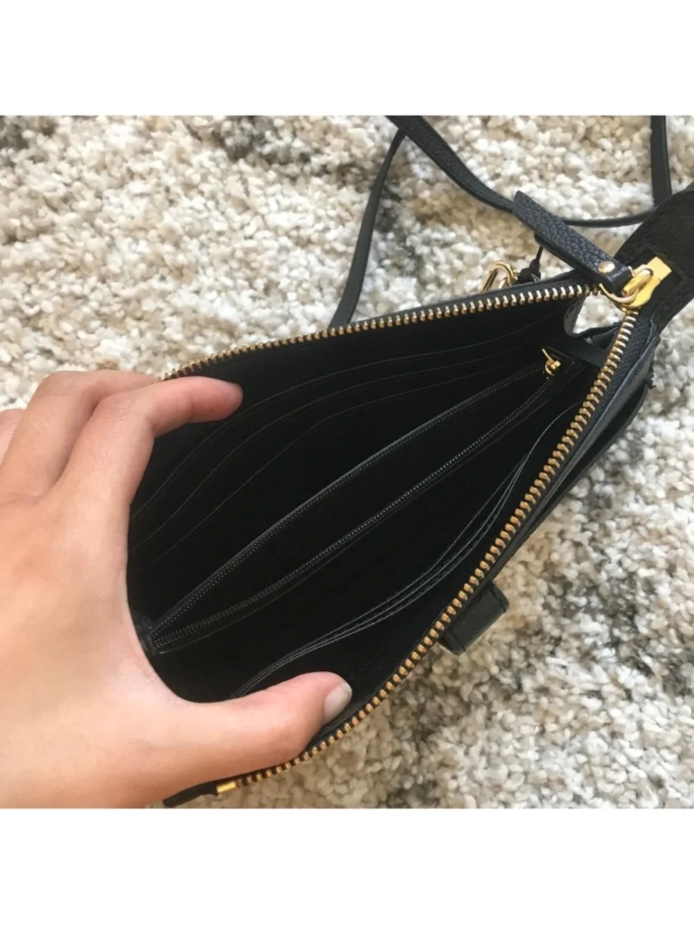 Kate Spade Larchmont Avenue Alegra crossbody bag/clutch in black pebbled leather
